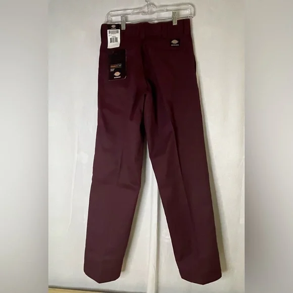 Dickies Men's Chinos in Deep Burgundy - Picture 2 of 10